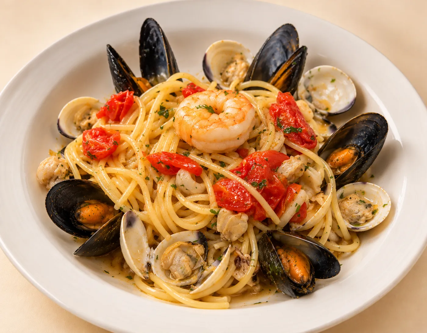 Spaghettis aux fruits de mer