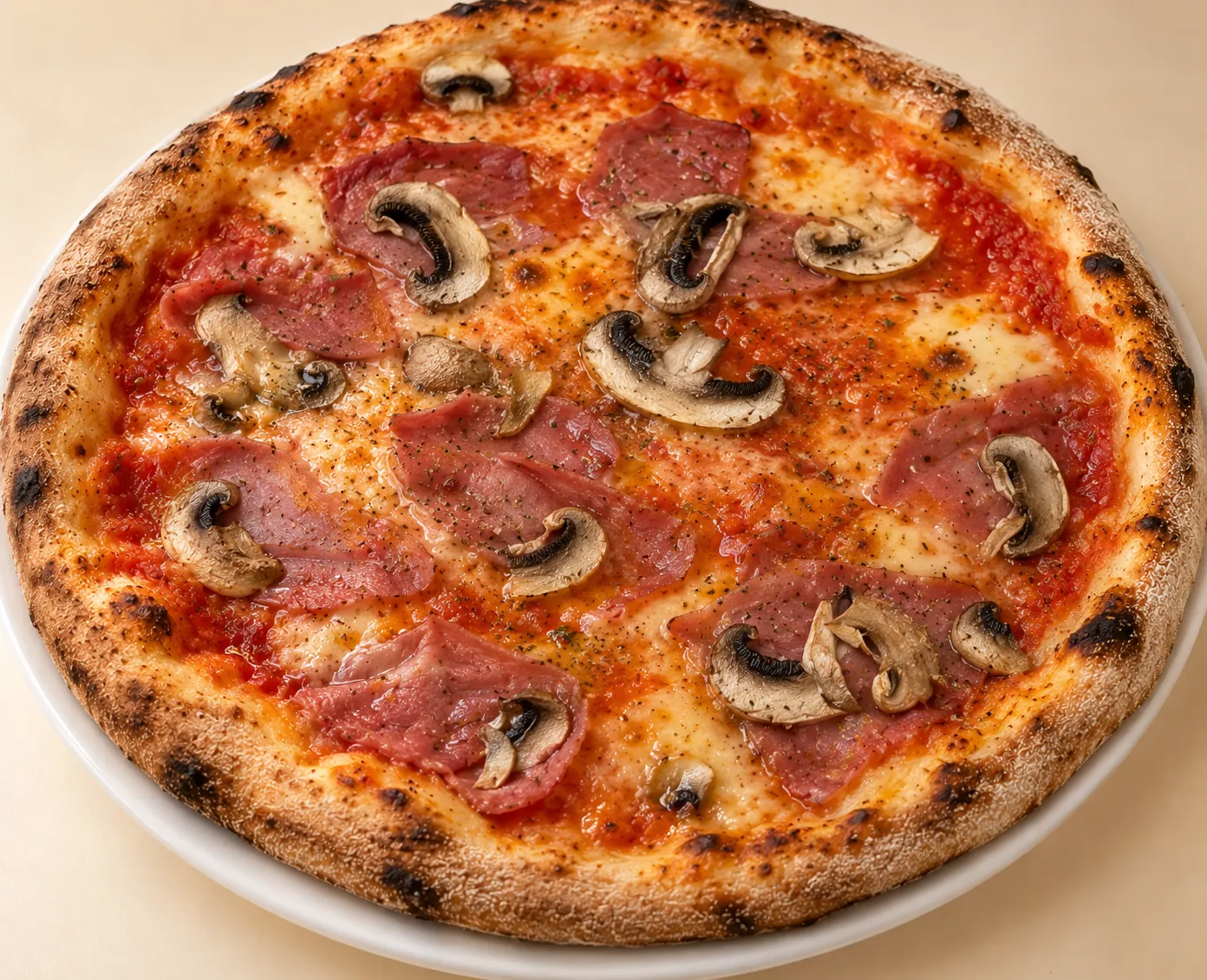 Pizza jambon champignons
